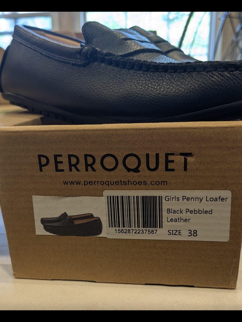 Girls Black Penny Loafer